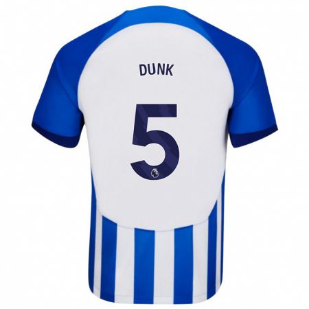 Kandiny Hombre Camiseta Lewis Dunk #5 Azul 1ª Equipación 2023/24 La Camisa Chile