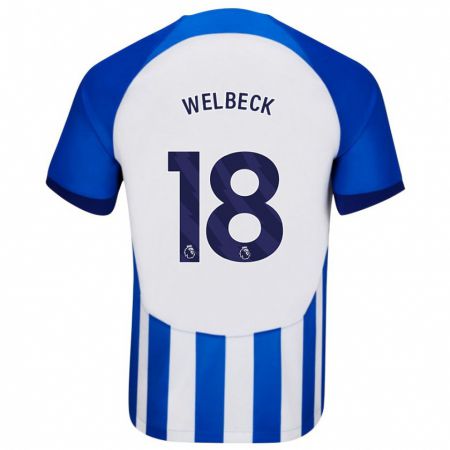 Kandiny Hombre Camiseta Danny Welbeck #18 Azul 1ª Equipación 2023/24 La Camisa Chile