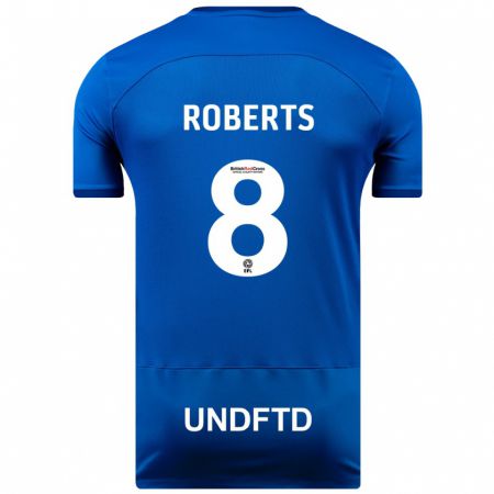 Kandiny Hombre Camiseta Tyler Roberts #8 Azul 1ª Equipación 2023/24 La Camisa Chile