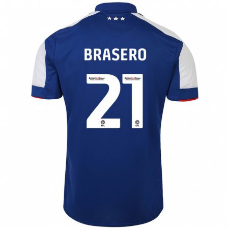 Kandiny Hombre Camiseta Sarah Brasero-Carreira #21 Azul 1ª Equipación 2023/24 La Camisa Chile