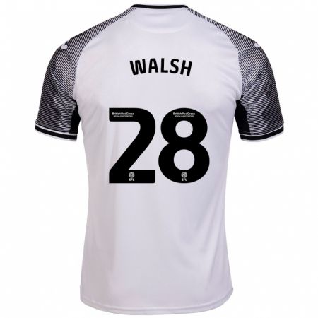 Kandiny Hombre Camiseta Liam Walsh #28 Blanco 1ª Equipación 2023/24 La Camisa Chile