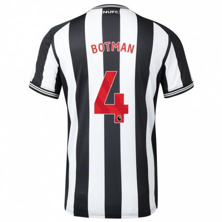Kandiny Hombre Camiseta Sven Botman #4 Blanco Negro 1ª Equipación 2023/24 La Camisa Chile