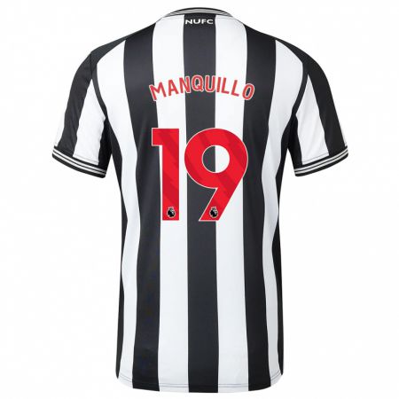 Kandiny Hombre Camiseta Javier Manquillo #19 Blanco Negro 1ª Equipación 2023/24 La Camisa Chile