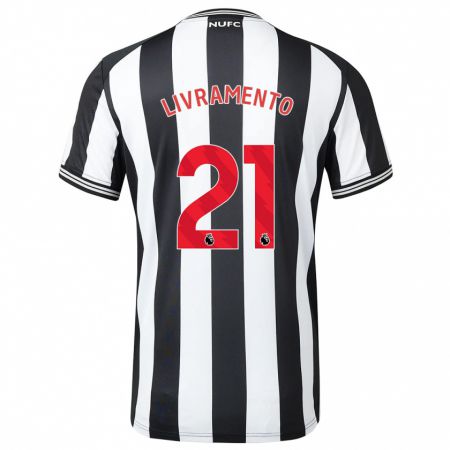 Kandiny Hombre Camiseta Tino Livramento #21 Blanco Negro 1ª Equipación 2023/24 La Camisa Chile