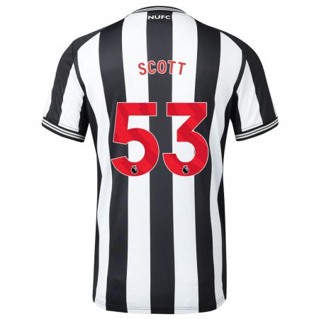 Kandiny Hombre Camiseta Joshua Scott #53 Blanco Negro 1ª Equipación 2023/24 La Camisa Chile