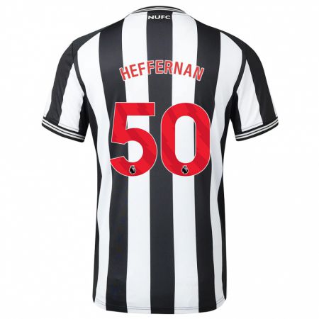 Kandiny Hombre Camiseta Cathal Heffernan #50 Blanco Negro 1ª Equipación 2023/24 La Camisa Chile