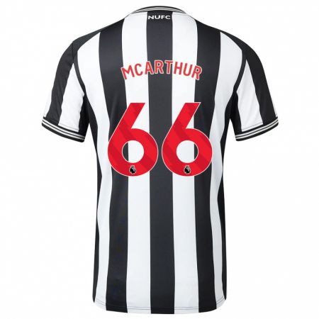 Kandiny Hombre Camiseta Charlie Mcarthur #66 Blanco Negro 1ª Equipación 2023/24 La Camisa Chile