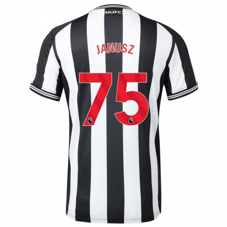 Kandiny Hombre Camiseta Adrian Janusz #75 Blanco Negro 1ª Equipación 2023/24 La Camisa Chile