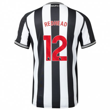 Kandiny Hombre Camiseta Cara Milne-Redhead #12 Blanco Negro 1ª Equipación 2023/24 La Camisa Chile