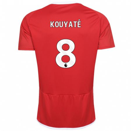 Kandiny Hombre Camiseta Cheikhou Kouyaté #8 Rojo 1ª Equipación 2023/24 La Camisa Chile