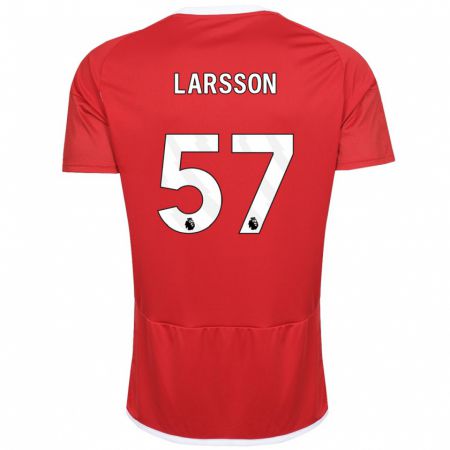 Kandiny Hombre Camiseta Julian Larsson #57 Rojo 1ª Equipación 2023/24 La Camisa Chile