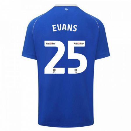 Kandiny Hombre Camiseta Kieron Evans #25 Azul 1ª Equipación 2023/24 La Camisa Chile