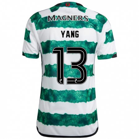 Kandiny Hombre Camiseta Hyun-Jun Yang #13 Verde 1ª Equipación 2023/24 La Camisa Chile
