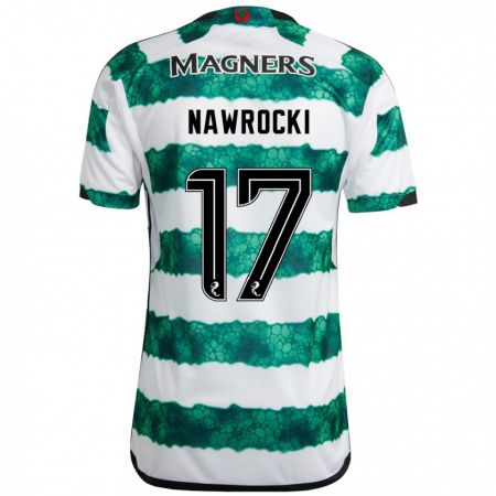 Kandiny Hombre Camiseta Maik Nawrocki #17 Verde 1ª Equipación 2023/24 La Camisa Chile
