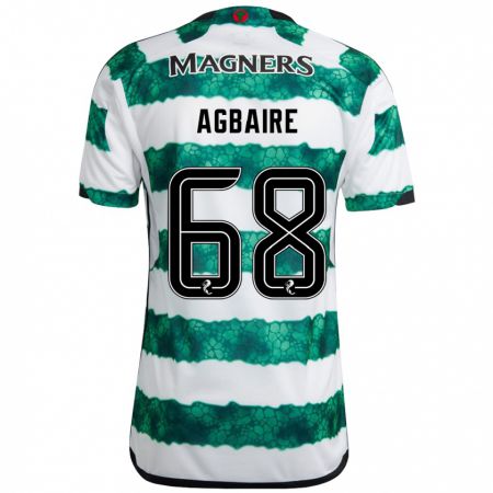 Kandiny Hombre Camiseta Lenny Agbaire #68 Verde 1ª Equipación 2023/24 La Camisa Chile