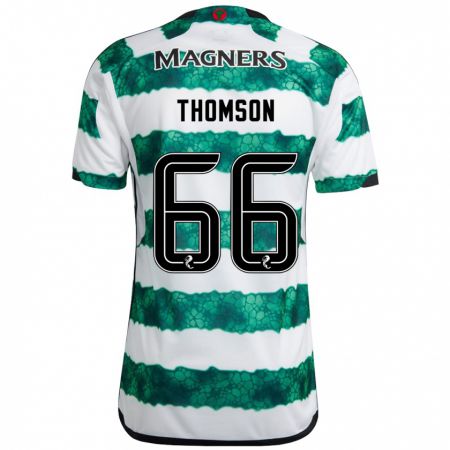 Kandiny Hombre Camiseta Corey Thomson #66 Verde 1ª Equipación 2023/24 La Camisa Chile