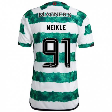 Kandiny Hombre Camiseta Jamie Meikle #91 Verde 1ª Equipación 2023/24 La Camisa Chile
