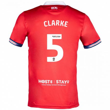 Kandiny Hombre Camiseta Matt Clarke #5 Rojo 1ª Equipación 2023/24 La Camisa Chile