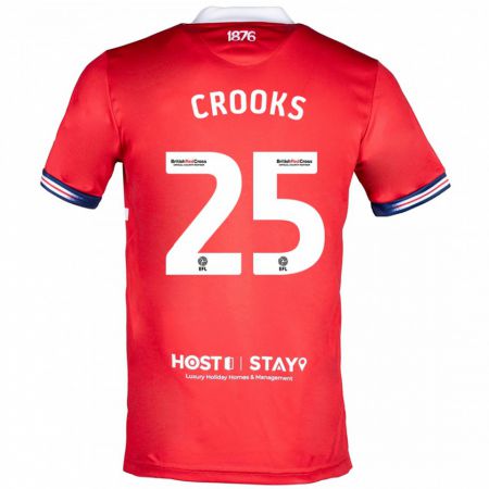 Kandiny Hombre Camiseta Matt Crooks #25 Rojo 1ª Equipación 2023/24 La Camisa Chile