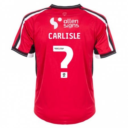 Kandiny Hombre Camiseta Charlie Carlisle #0 Rojo 1ª Equipación 2023/24 La Camisa Chile