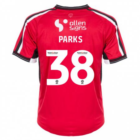 Kandiny Hombre Camiseta Charlie Parks #38 Rojo 1ª Equipación 2023/24 La Camisa Chile