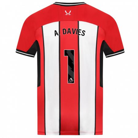 Kandiny Hombre Camiseta Adam Davies #1 Rojo 1ª Equipación 2023/24 La Camisa Chile