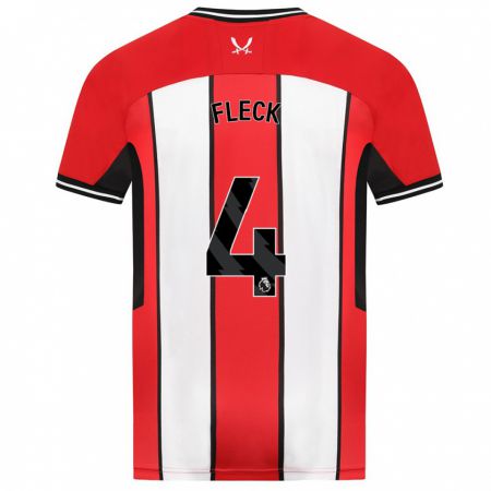 Kandiny Hombre Camiseta John Fleck #4 Rojo 1ª Equipación 2023/24 La Camisa Chile
