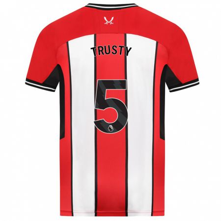 Kandiny Hombre Camiseta Auston Trusty #5 Rojo 1ª Equipación 2023/24 La Camisa Chile