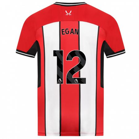Kandiny Hombre Camiseta John Egan #12 Rojo 1ª Equipación 2023/24 La Camisa Chile