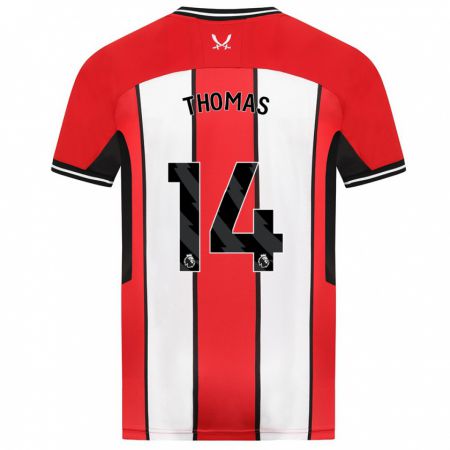 Kandiny Hombre Camiseta Luke Thomas #14 Rojo 1ª Equipación 2023/24 La Camisa Chile