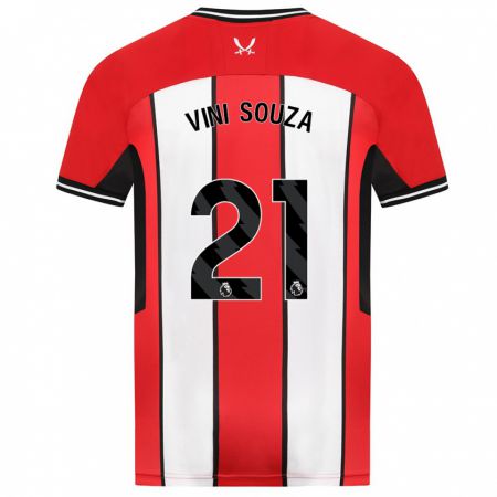 Kandiny Hombre Camiseta Vini Souza #21 Rojo 1ª Equipación 2023/24 La Camisa Chile