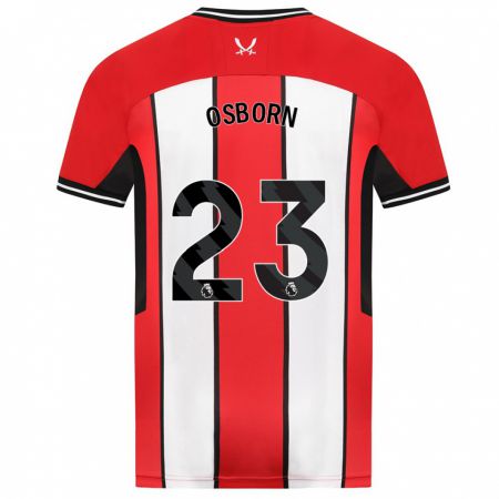 Kandiny Hombre Camiseta Ben Osborn #23 Rojo 1ª Equipación 2023/24 La Camisa Chile