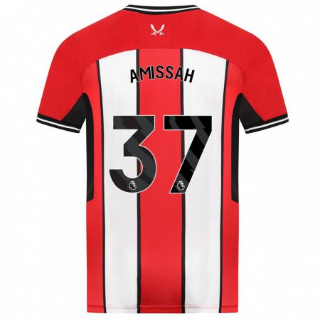 Kandiny Hombre Camiseta Jordan Amissah #37 Rojo 1ª Equipación 2023/24 La Camisa Chile
