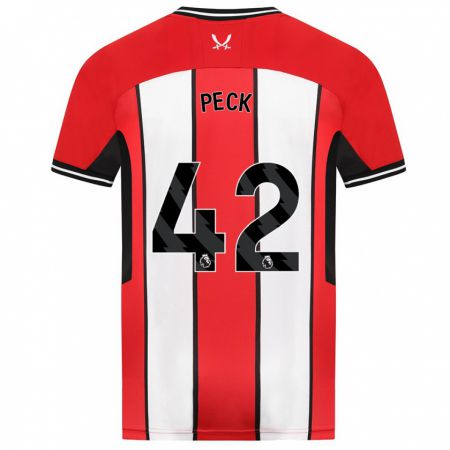 Kandiny Hombre Camiseta Sydie Peck #42 Rojo 1ª Equipación 2023/24 La Camisa Chile