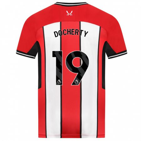 Kandiny Hombre Camiseta Charley Docherty #19 Rojo 1ª Equipación 2023/24 La Camisa Chile