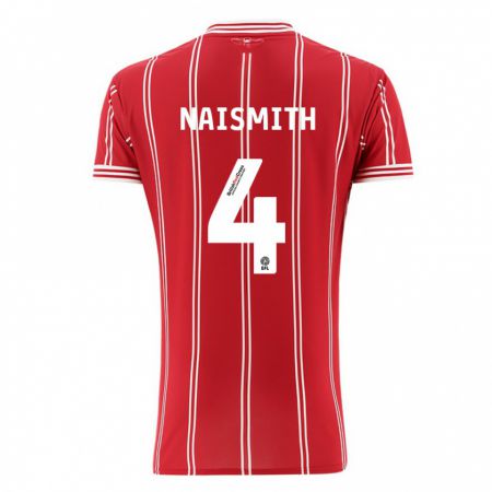 Kandiny Hombre Camiseta Kal Naismith #4 Rojo 1ª Equipación 2023/24 La Camisa Chile