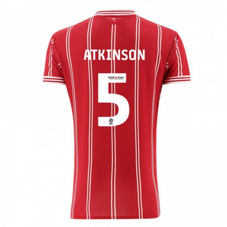 Kandiny Hombre Camiseta Rob Atkinson #5 Rojo 1ª Equipación 2023/24 La Camisa Chile