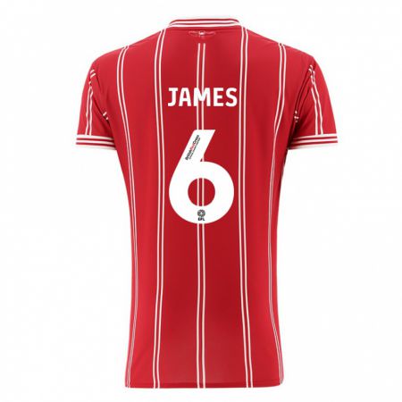 Kandiny Hombre Camiseta Matty James #6 Rojo 1ª Equipación 2023/24 La Camisa Chile