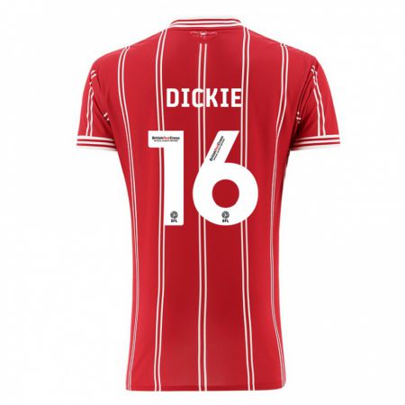 Kandiny Hombre Camiseta Rob Dickie #16 Rojo 1ª Equipación 2023/24 La Camisa Chile