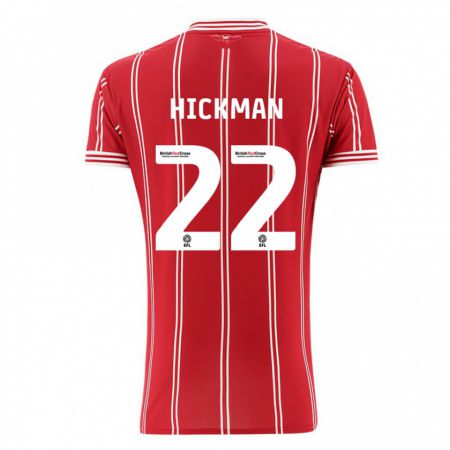 Kandiny Hombre Camiseta Taylor Gardner-Hickman #22 Rojo 1ª Equipación 2023/24 La Camisa Chile