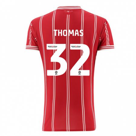 Kandiny Hombre Camiseta Lewis Thomas #32 Rojo 1ª Equipación 2023/24 La Camisa Chile