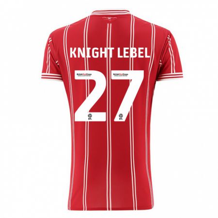 Kandiny Hombre Camiseta Jamie Knight-Lebel #27 Rojo 1ª Equipación 2023/24 La Camisa Chile