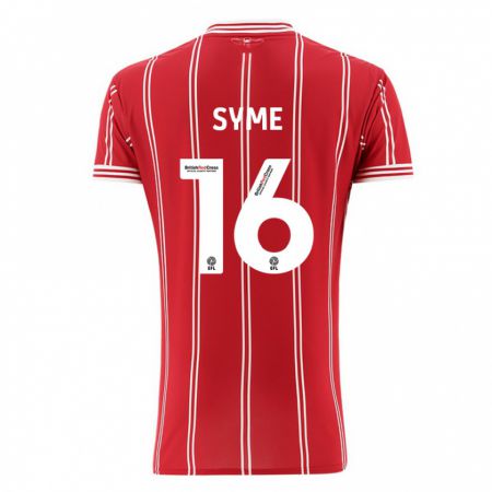 Kandiny Hombre Camiseta Emily Syme #16 Rojo 1ª Equipación 2023/24 La Camisa Chile