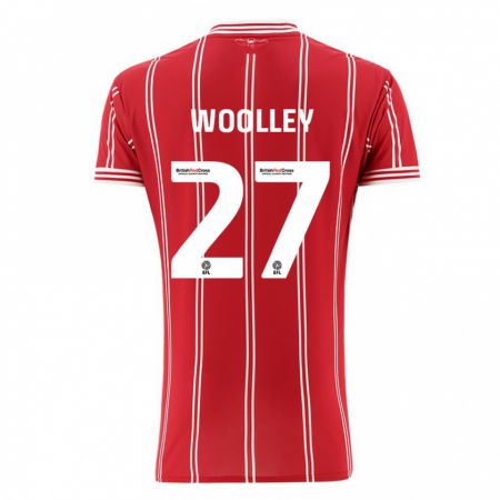 Kandiny Hombre Camiseta Jesse Woolley #27 Rojo 1ª Equipación 2023/24 La Camisa Chile