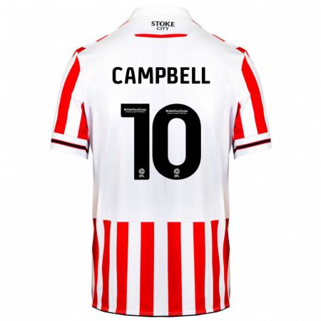 Kandiny Hombre Camiseta Tyrese Campbell #10 Rojo Blanco 1ª Equipación 2023/24 La Camisa Chile