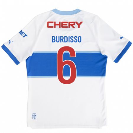 Kandiny Hombre Camiseta Guillermo Burdisso #6 Blanco 1ª Equipación 2023/24 La Camisa Chile