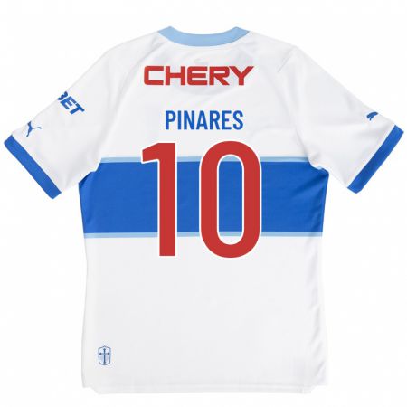 Kandiny Hombre Camiseta César Pinares #10 Blanco 1ª Equipación 2023/24 La Camisa Chile
