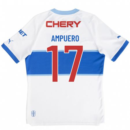 Kandiny Hombre Camiseta Branco Ampuero #17 Blanco 1ª Equipación 2023/24 La Camisa Chile