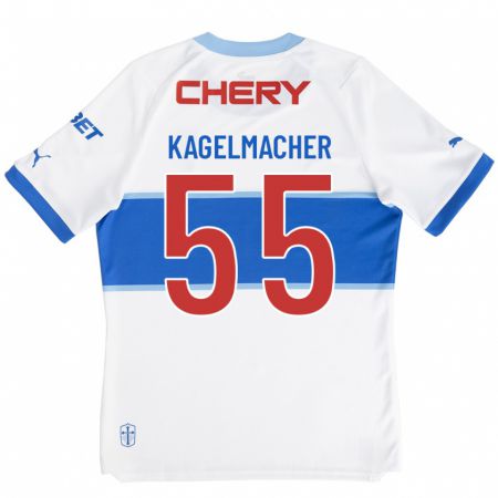 Kandiny Hombre Camiseta Gary Kagelmacher #55 Blanco 1ª Equipación 2023/24 La Camisa Chile