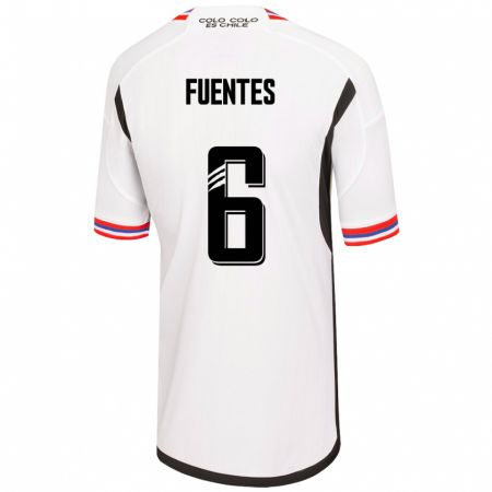 Kandiny Hombre Camiseta César Fuentes #6 Blanco 1ª Equipación 2023/24 La Camisa Chile